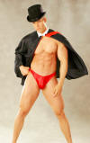 Magician cape and thong.